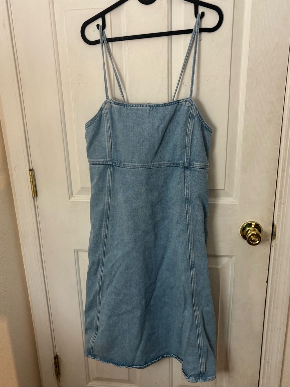 Treasure & Bond Light Wash Denim Slip with Thin Straps
